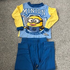 Universal Blue and Yellow Pajama Sets with Minion Design